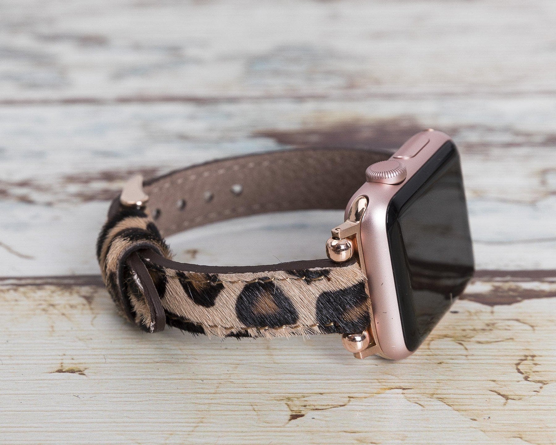 Seamy Ferro Style Apple Watch-band van echt leer
