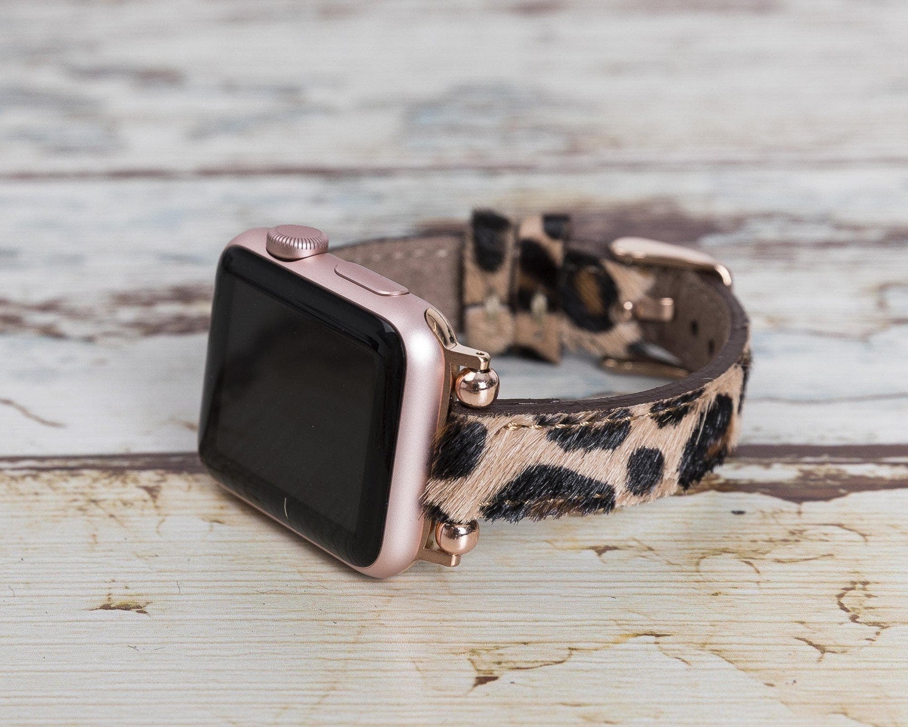 Seamy Ferro Style Apple Watch-band van echt leer