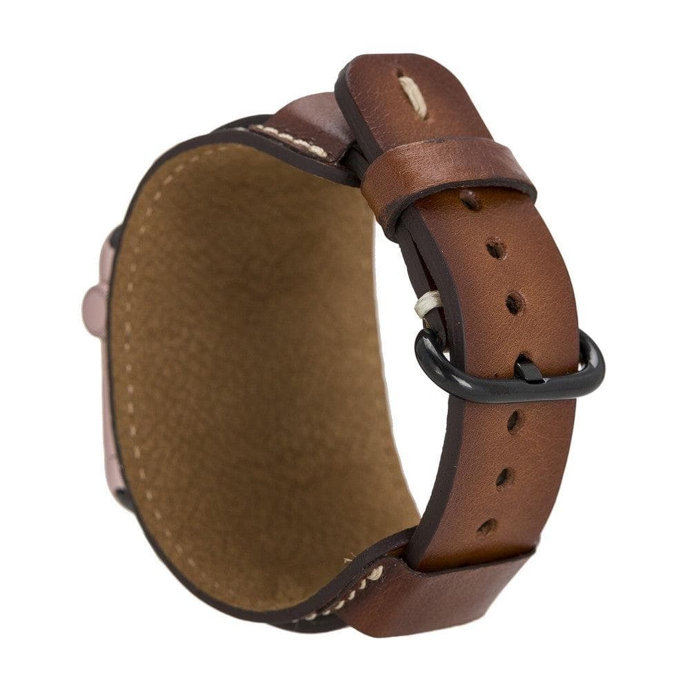 Pulsar-armband in manchetstijl van echt leer voor de Apple Watch