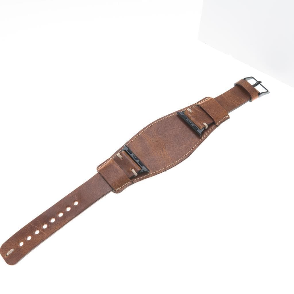 Pulsar-armband in manchetstijl van echt leer voor de Apple Watch