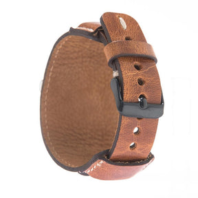 Pulsar-armband in manchetstijl van echt leer voor de Apple Watch