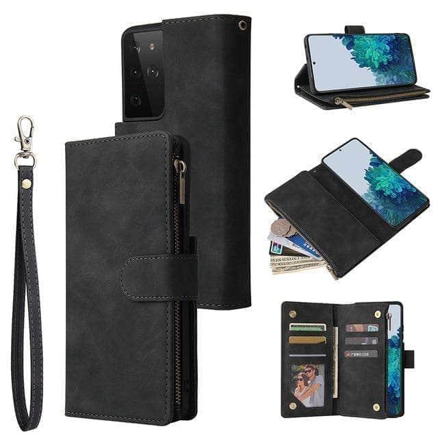 Kunstleren Telefoonhoesje Met Rits Voor Galaxy S21