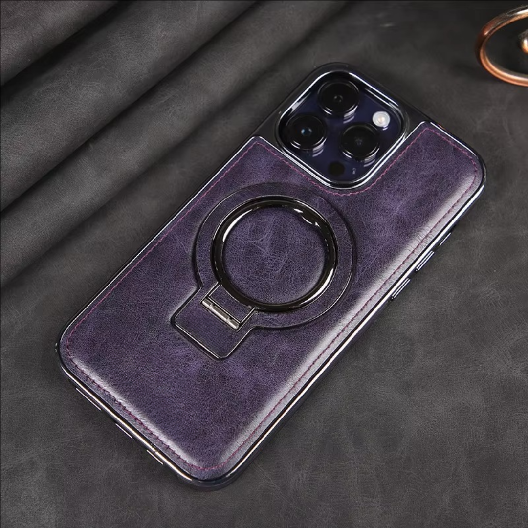 iPhone hoesje met leren look geschikt voor dagelijks gebruik